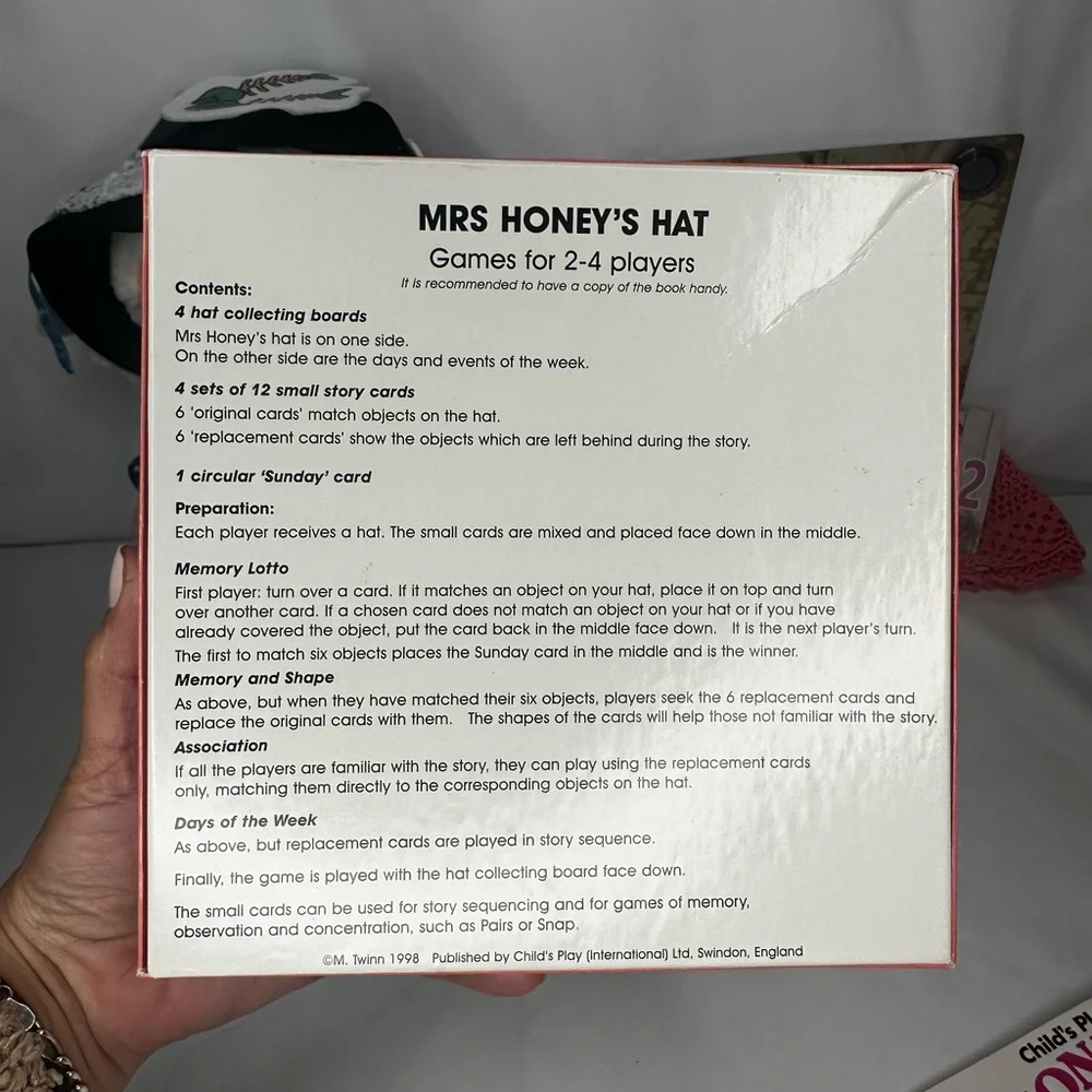 Vintage New without Bag Mrs Honey's Hat Polka Dot Doll with Book and Game Set - Picture 4 of 11